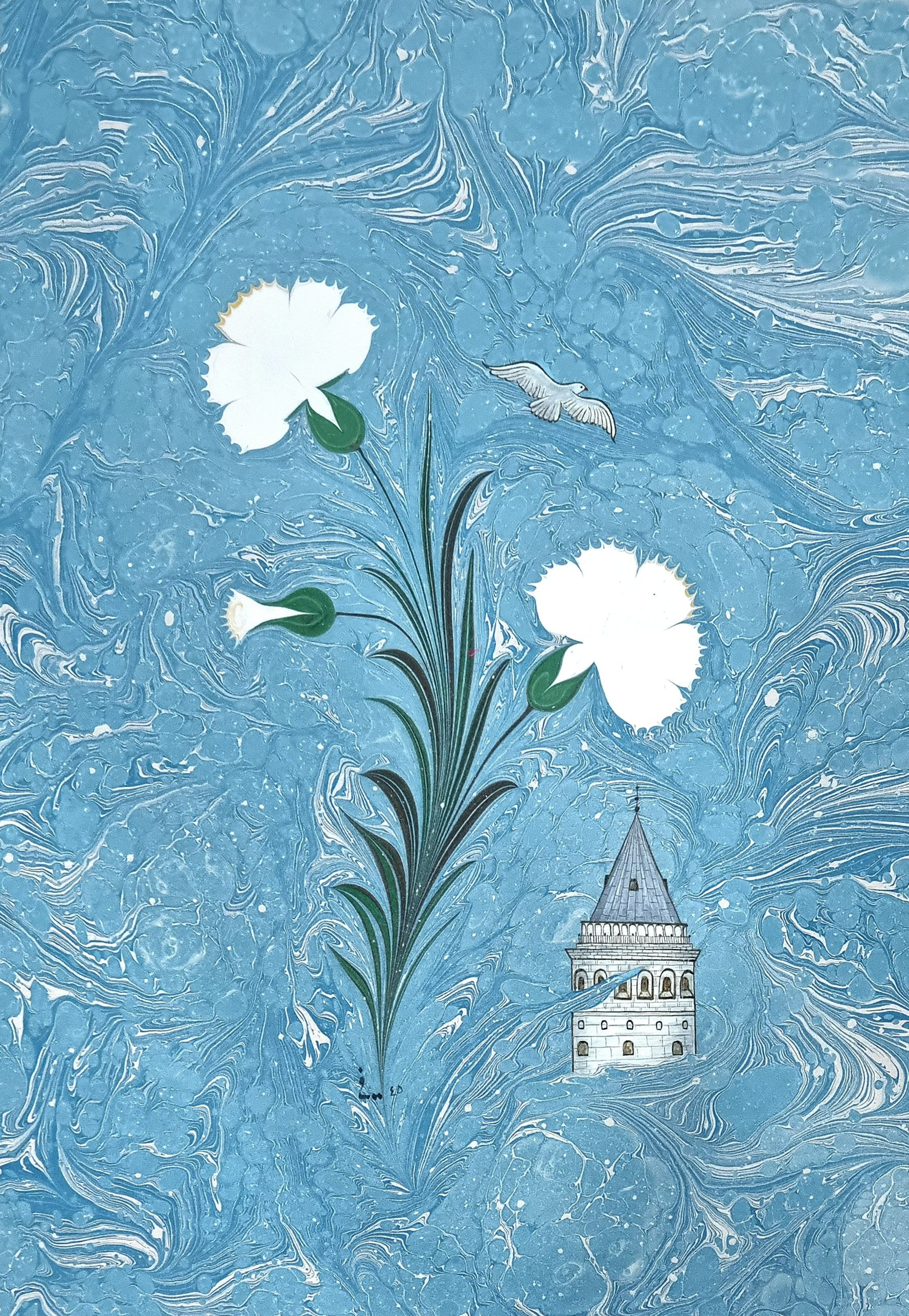 Karanfil Ebrusu ve Galata Kulesi